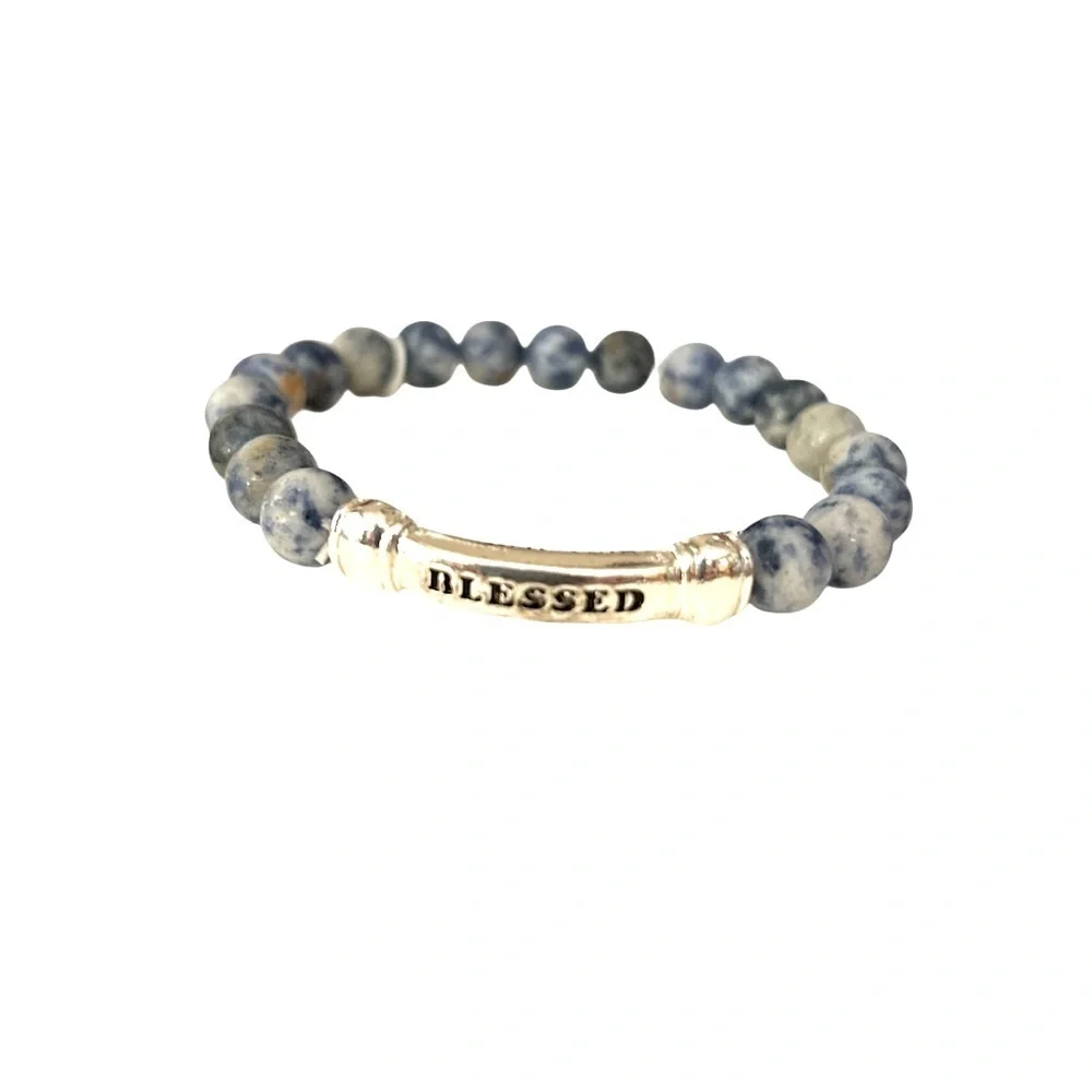 ICON Blue and Silver Beaded Bracelet